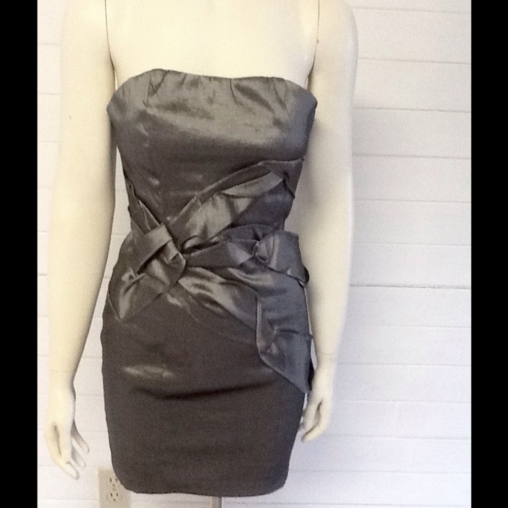 Silver mini dress, cocktail dress